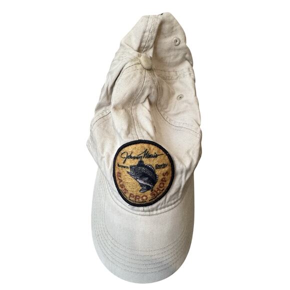 Vintage Bass Pro Shops Johnny Morris Gone Fishing Hat Beige Adjustable Cap USA - Picture 1 of 3